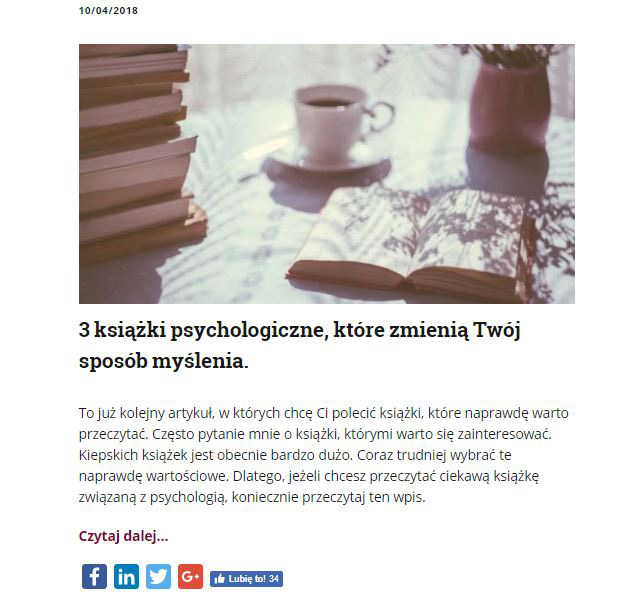 Zapowiedź wpisu na blogu.